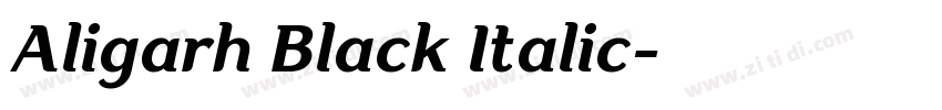 Aligarh Black Italic字体转换
